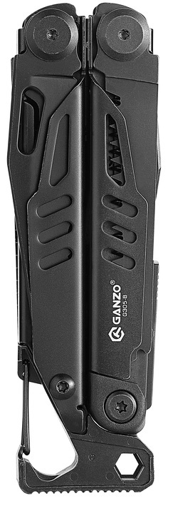 Мультитул Ganzo G305B, (18.2 см) 17 функций, черный + бит и чехол фото2