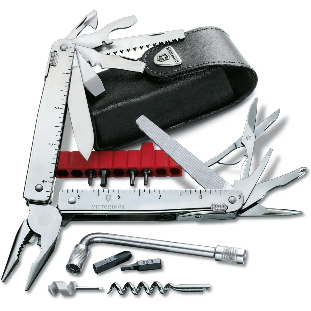 Мультитул Victorinox Swisstool X Plus Ratchet 115мм, 38функ+черный кож.чехол фото