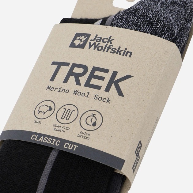 Носки Jack Wolfskin Trek Merino Sock Cl C A63861_6000 41-43 черные фото6