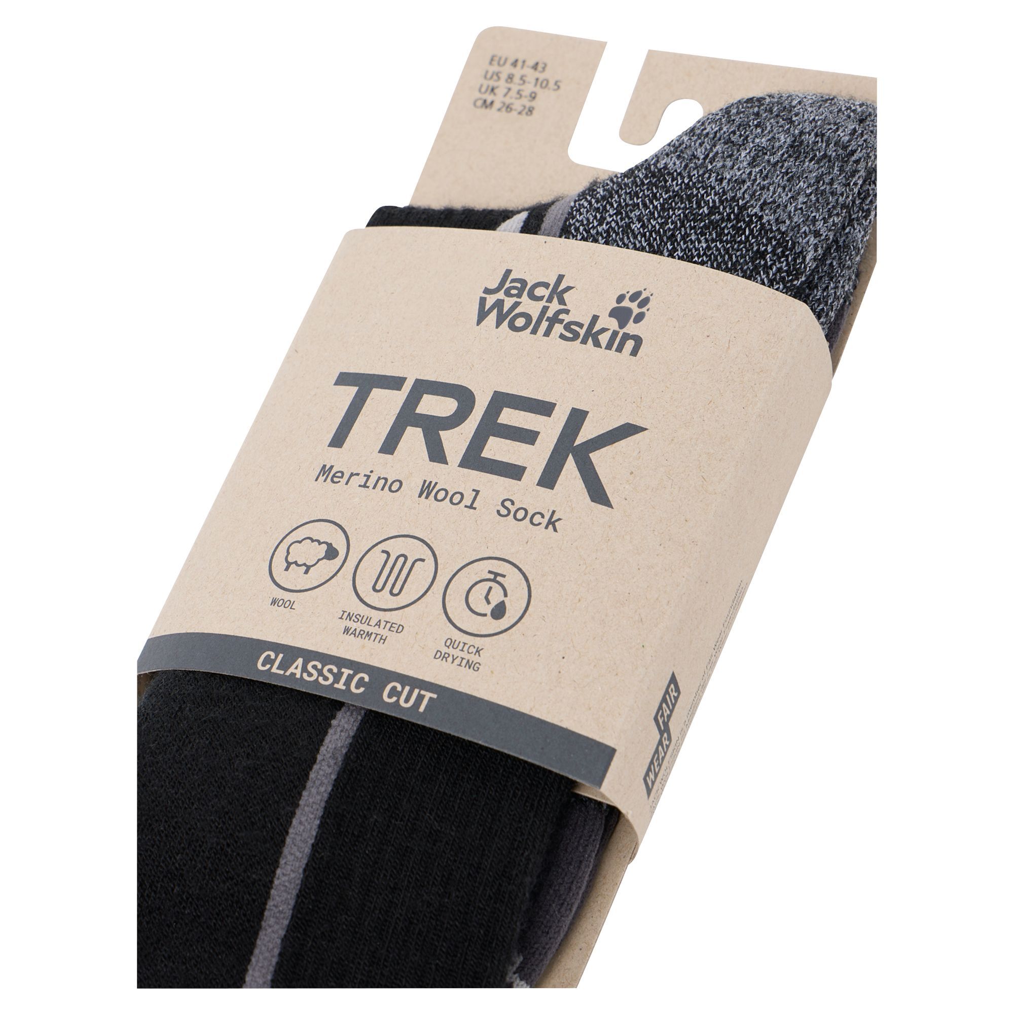 Носки Jack Wolfskin Trek Merino Sock Cl C A63861_6000 38-40 черные фото6