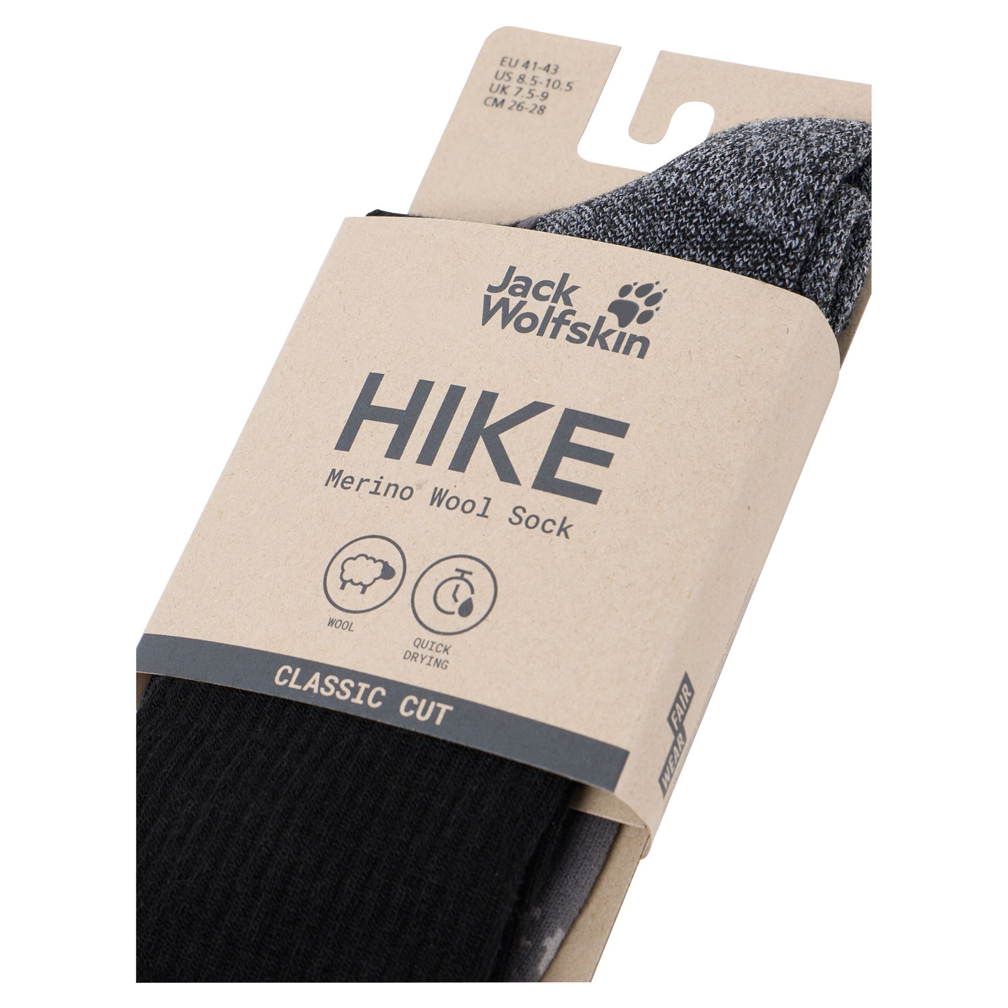 Носки Jack Wolfskin Hike Merino Sock Cl C A63862_6000 47-49 черные фото7