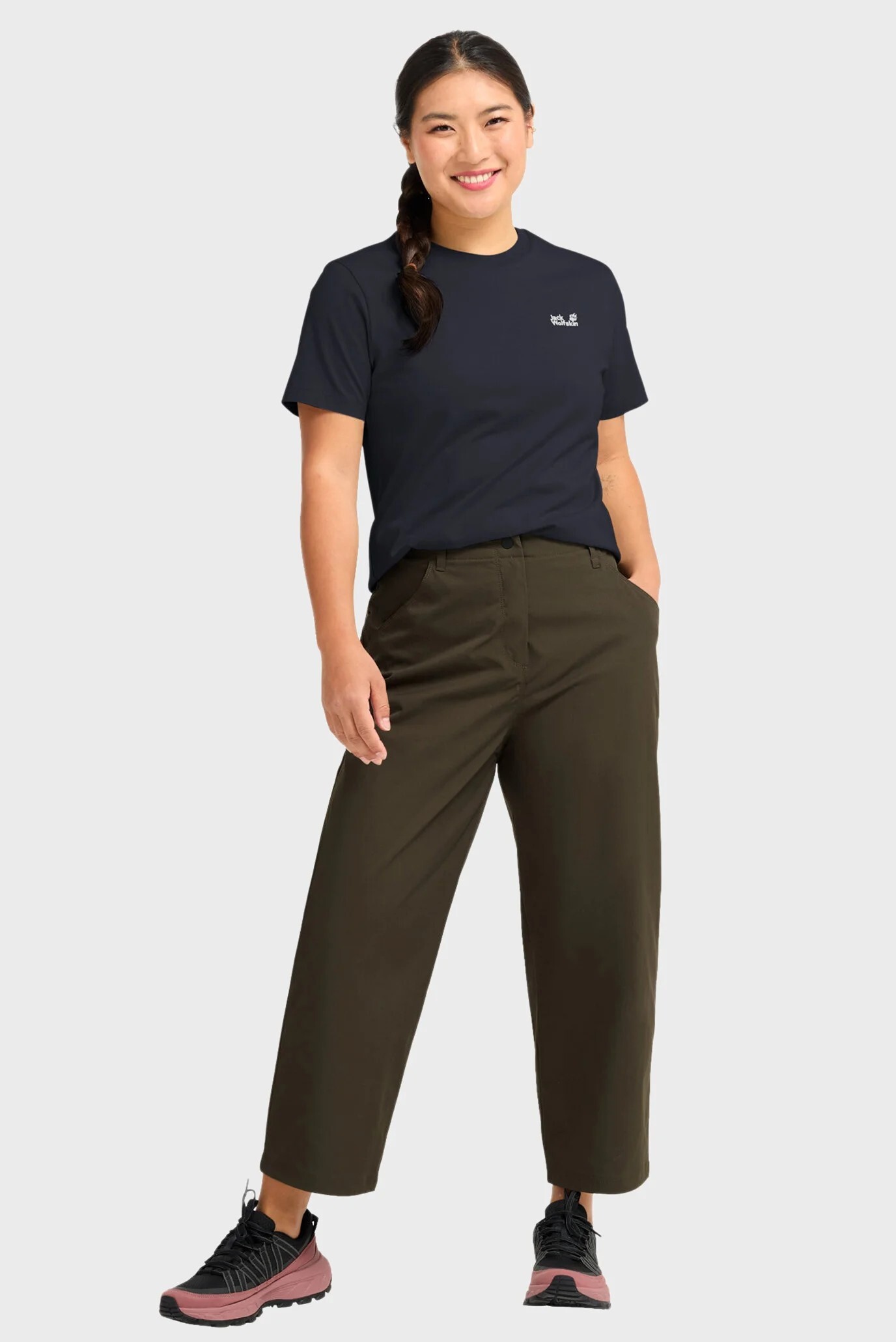 Футболка жіноча Jack Wolfskin Essential T W A65757_C0413 S темно-синя фото3