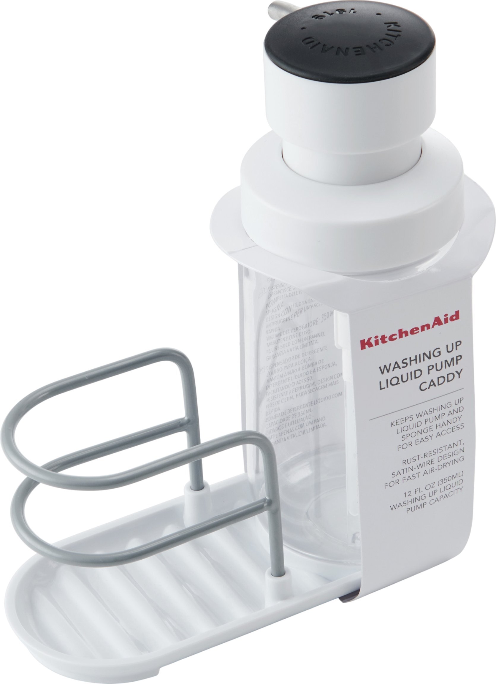 Диспенсер для моющего средства с подставкой для губки KitchenAid Sinkware, 350 мл (KEG887OSWH) фото3