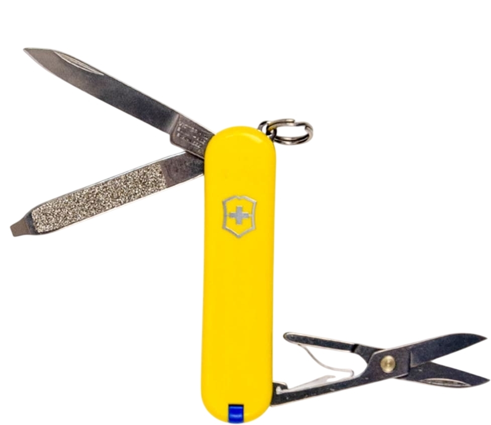 Нож Victorinox Classic SD Ukraine 58мм, 7функ, желт-син (Vx06223.8G.2) фото3