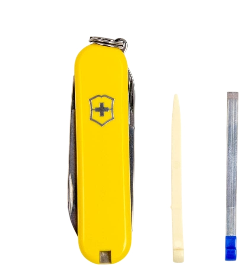 Нож Victorinox Classic SD Ukraine 58мм, 7функ, желт-син (Vx06223.8G.2) фото4