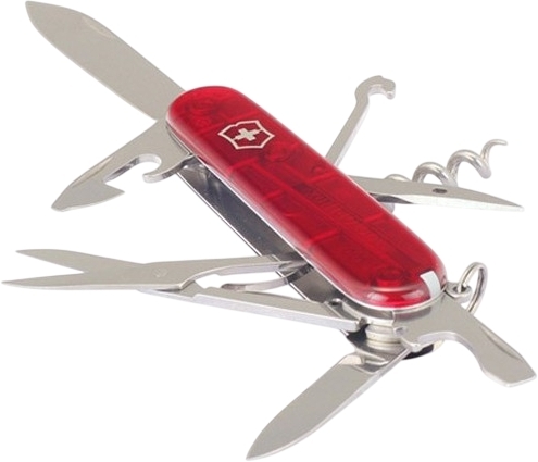 Нож Victorinox Climber 91мм, 14функ, красный прозрачный (Vx13703.T) фото2
