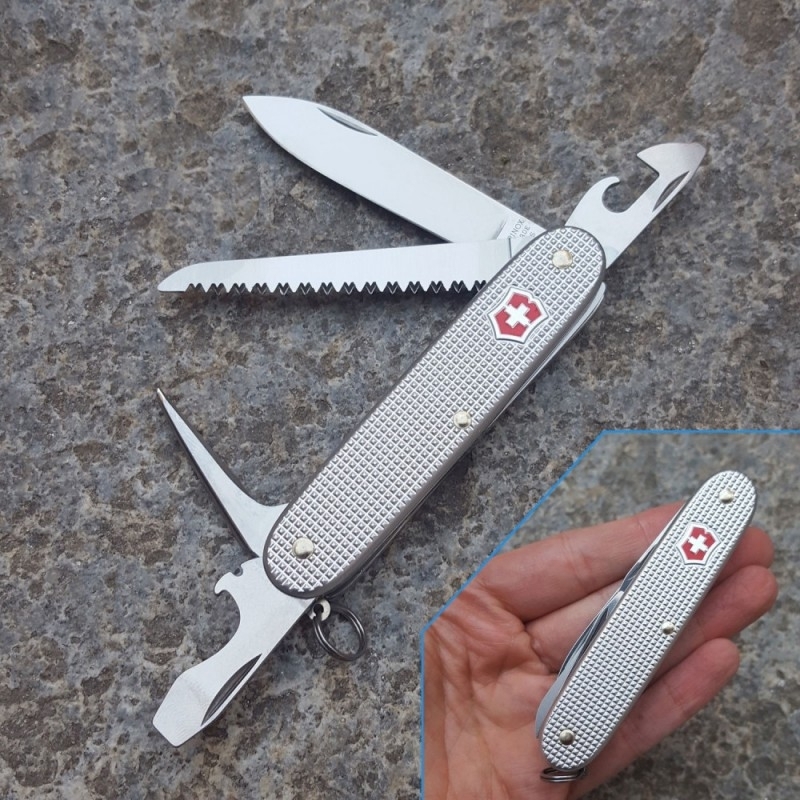 Нож Victorinox Farmer 93мм, 9функ, рифл.серебро (Vx08241.26) фото4