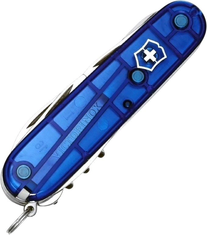 Нож Victorinox Huntsman 91мм, 15функ, синий прозрачный (Vx13713.T2) фото2