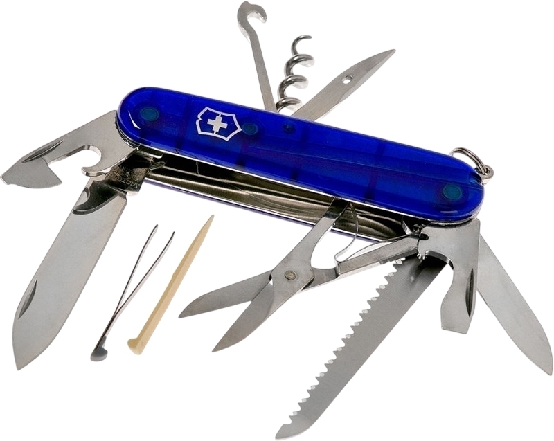 Нож Victorinox Huntsman 91мм, 15функ, синий прозрачный (Vx13713.T2) фото3