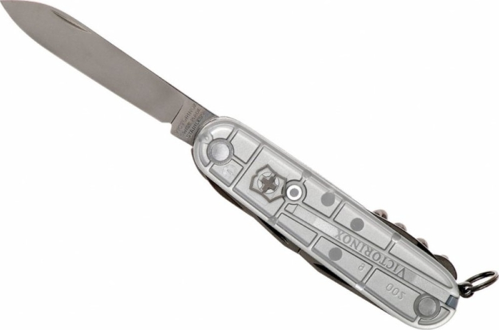 Нож Victorinox Huntsman 91мм, 15функ, серебр.прозрачный (Vx13713.T7) фото2