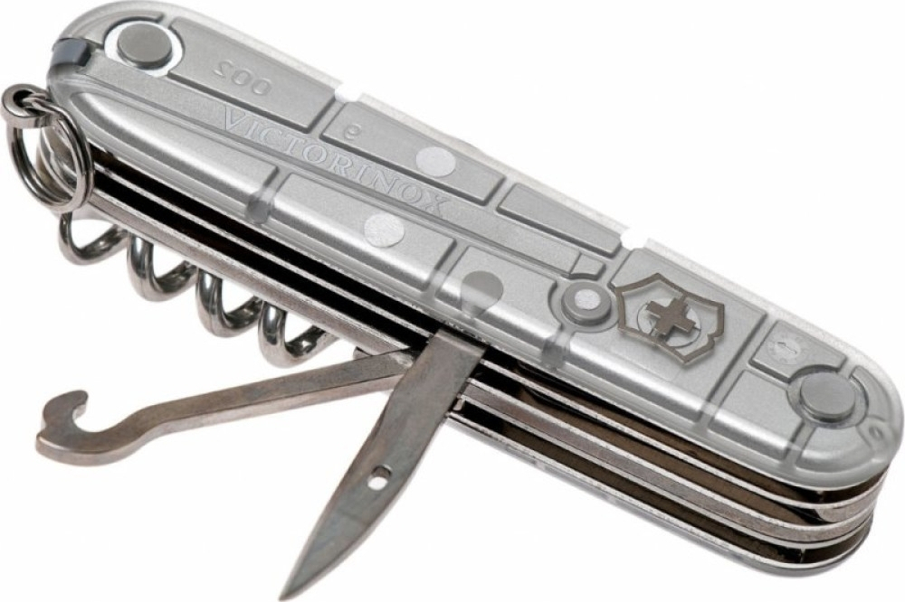 Нож Victorinox Huntsman 91мм, 15функ, серебр.прозрачный (Vx13713.T7) фото5