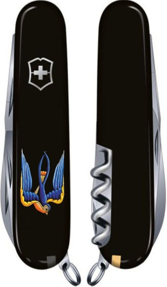 Нож Victorinox Climber Ukraine 91мм, 14функ, черный, Ласточка (Vx13703.3_T1230u) фото3