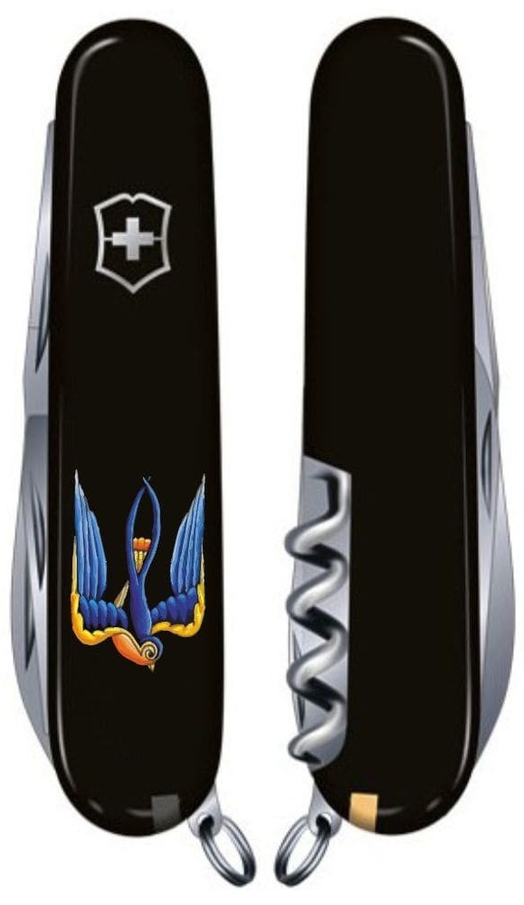 Нож Victorinox Huntsman Ukraine 91мм, 15функ, черный, Ласточка (Vx13713.3_T1230u) фото