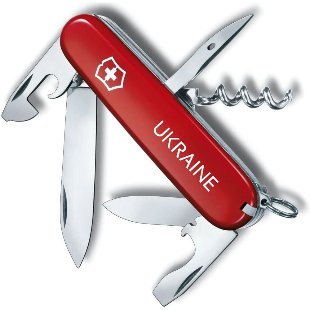 Ніж Victorinox Spartan Ukraine 91мм,12функ,черв ,Ukraine біл. (Vx13603_T0140u) фото2