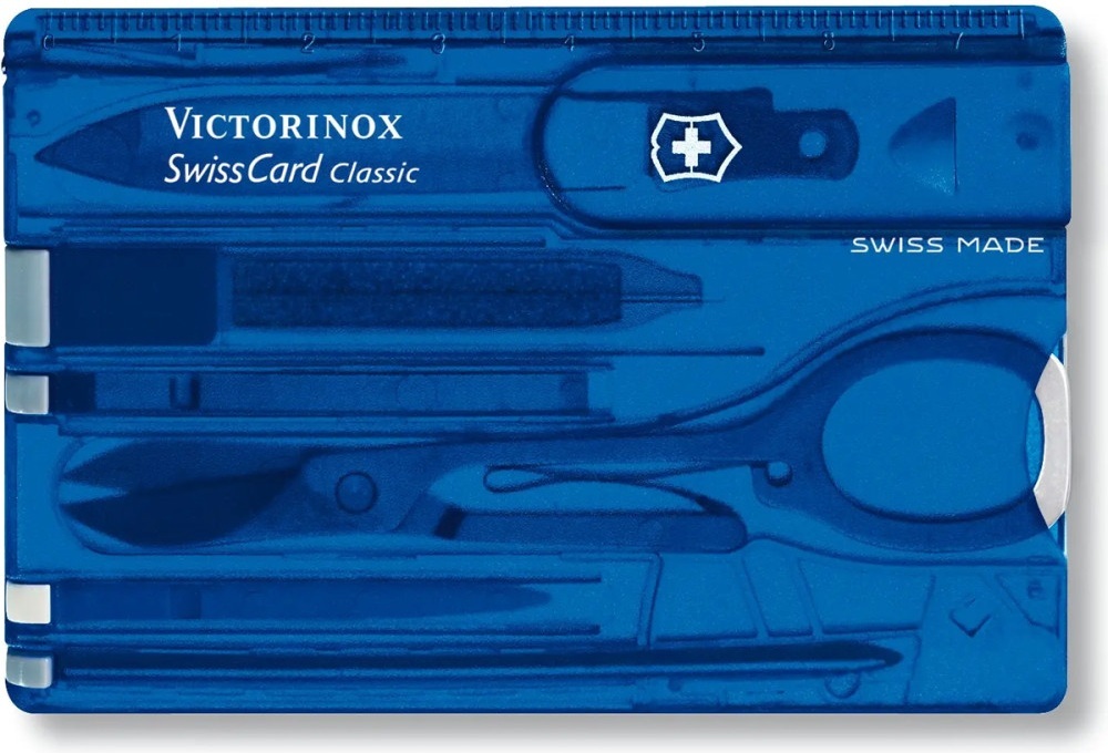 Ніж Victorinox Swisscard 82x54x4мм,10функ,син.прозор (Vx07122.T2) фото2