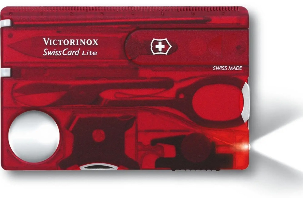 Ніж Victorinox Swisscard Lite 82х54х4мм,12функ,черв.прозор (Vx07300.T) фото2