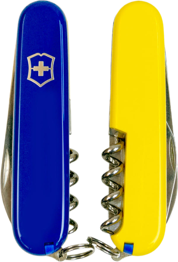 Нож Victorinox Waiter Ukraine 84мм, 9функ, син-желт (Vx03303.2.8) фото7