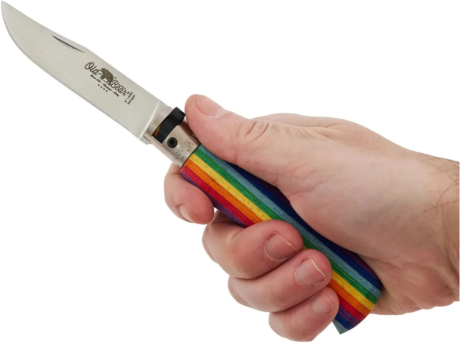 Нож Old Bear Rainbow XL, 420 steel, wood handle, rainbow (9307/23_MAK) фото6