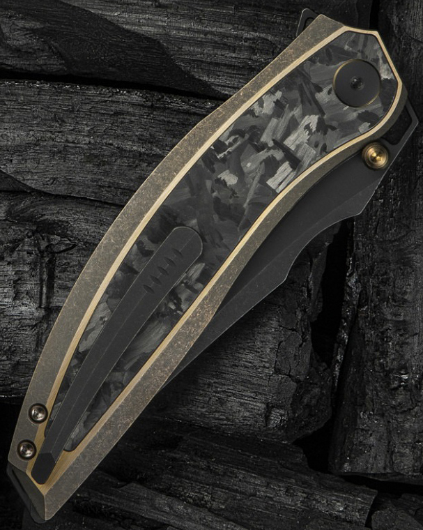 Нож складной охотничий Weknife Quinseris (100,1 см) Bohler M390/Titanium бронзовый (WE23093-2) фото15