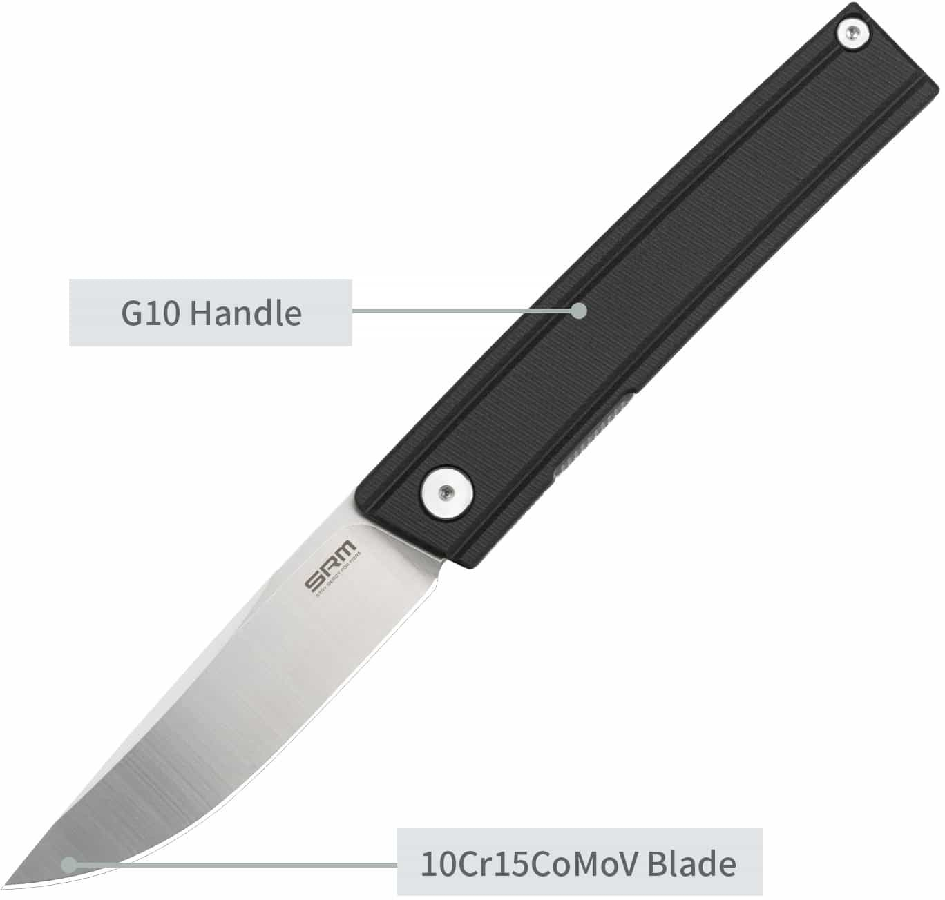 Нож складной туристический SRM Gent (8.3 см) 10Cr/G10 черный (401LC-GB) фото3