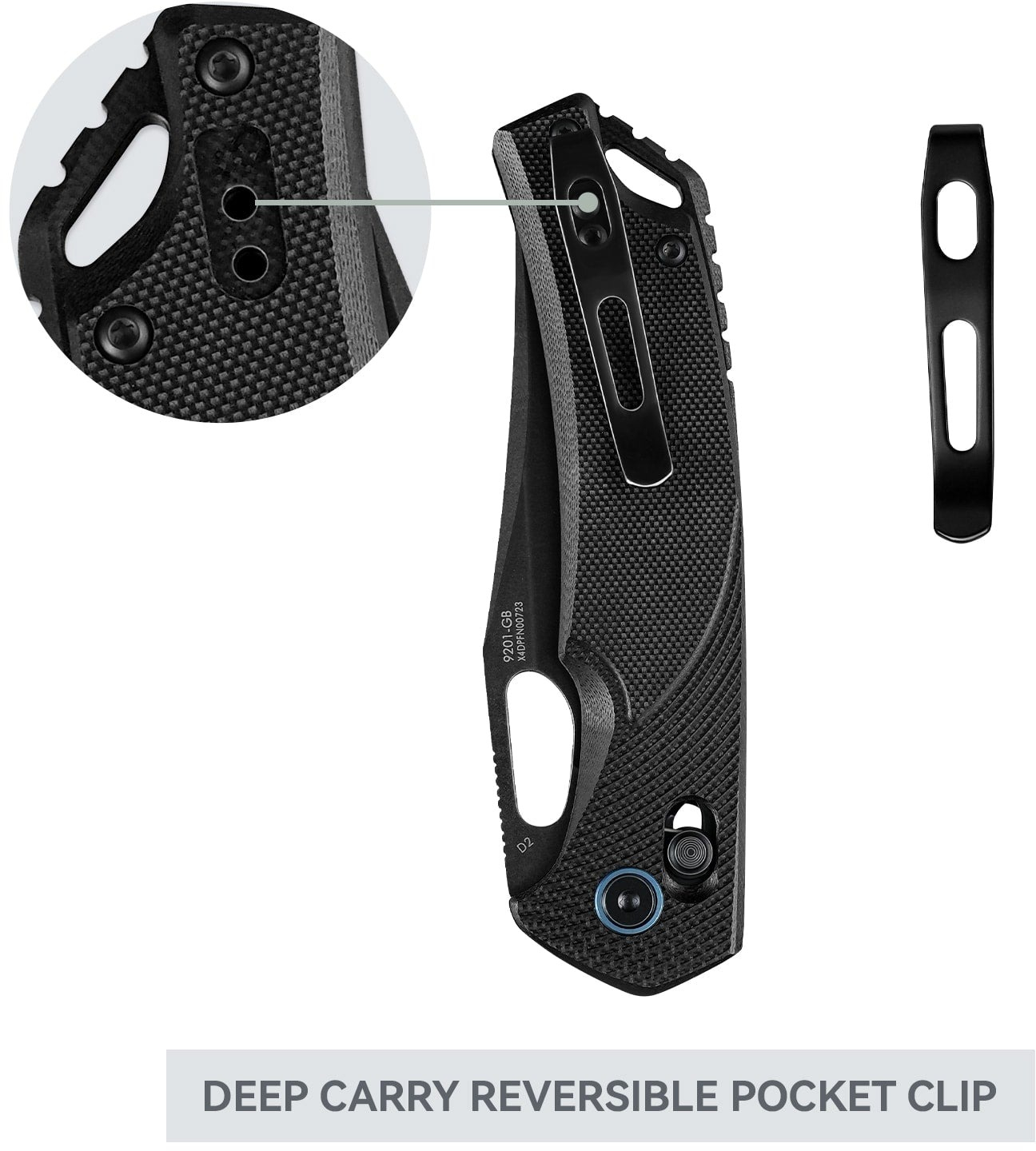 Ніж складаний туристичний SRM Retriever (9 см) D2 / G10 чорний (9201-GB) фото3