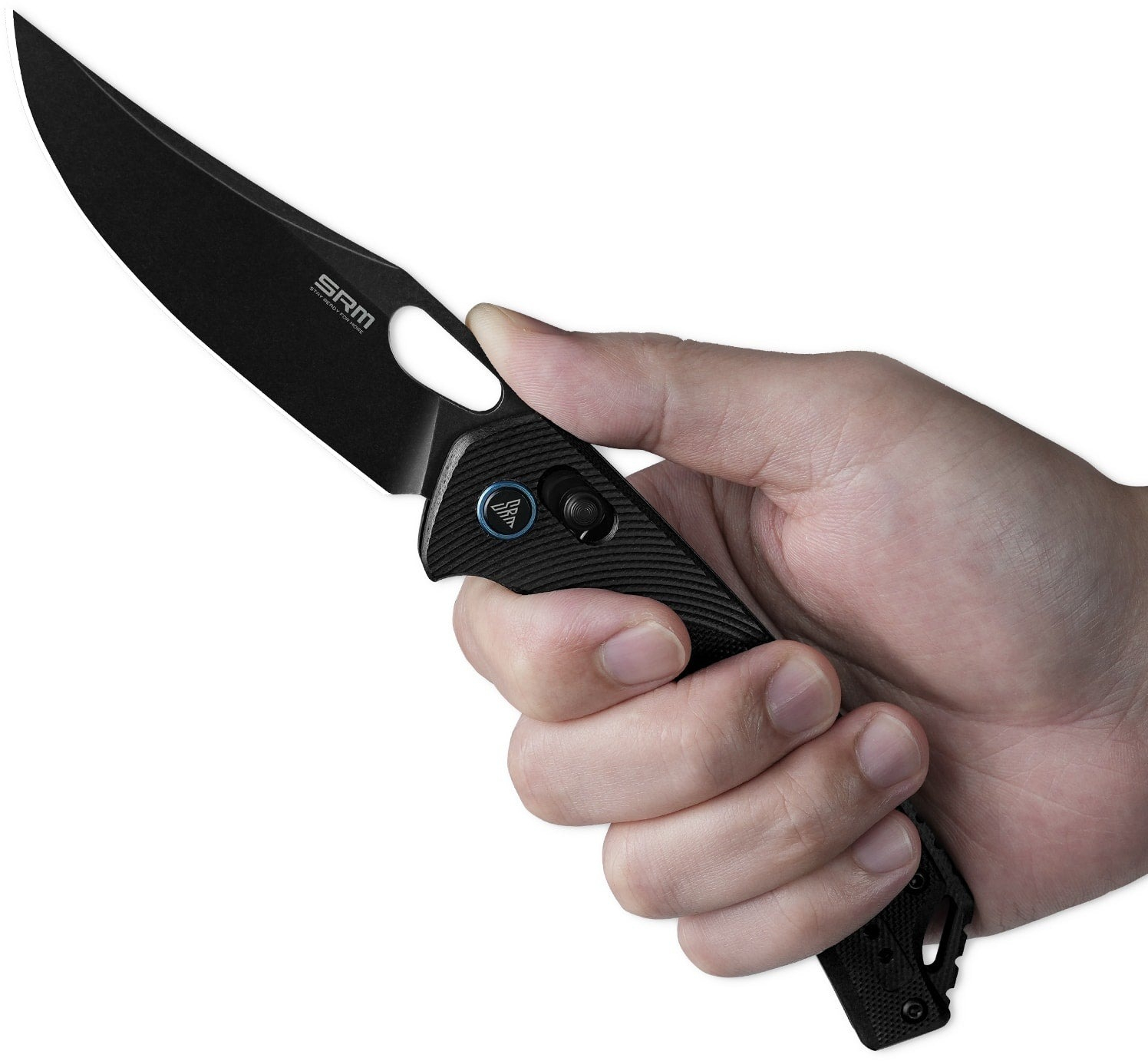 Ніж складаний туристичний SRM Retriever (9 см) D2 / G10 чорний (9201-GB) фото5