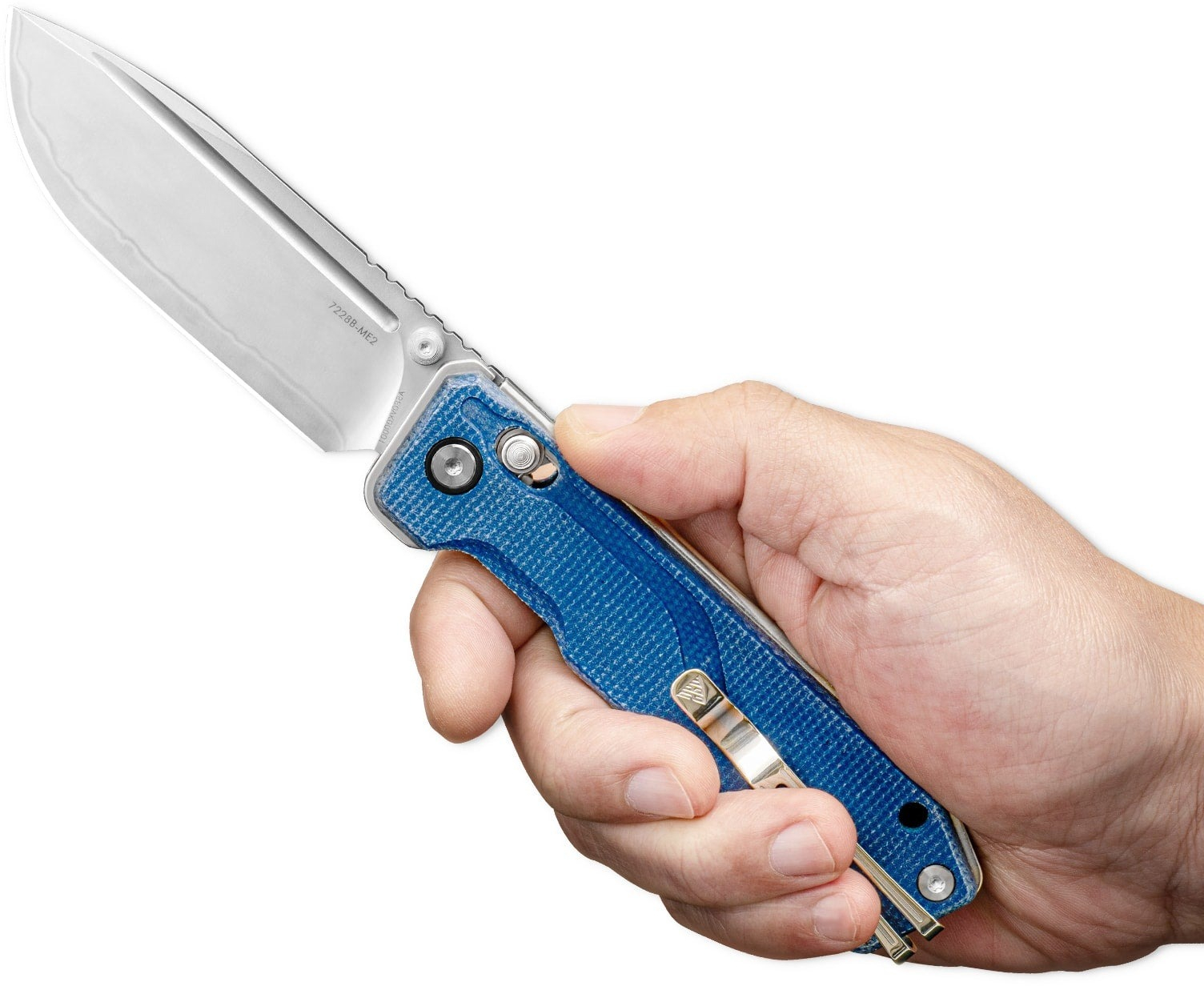 Ніж складаний туристичний SRM Rubik (8.7 см) 14C28N / Micarta блакитний (7228B-ME2) фото6