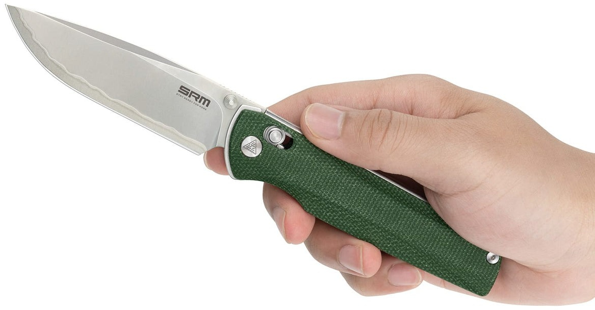 Ніж складаний туристичний SRM Terrier (9.3 см) 140Cr / Micarta зелений (258L-MG2) фото6
