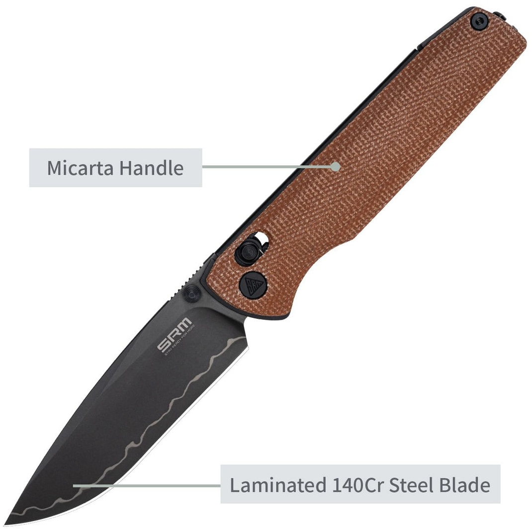 Нож складной туристический SRM Terrier (9.3 см) 140Cr / Micarta коричневый (258L-MN2) фото3
