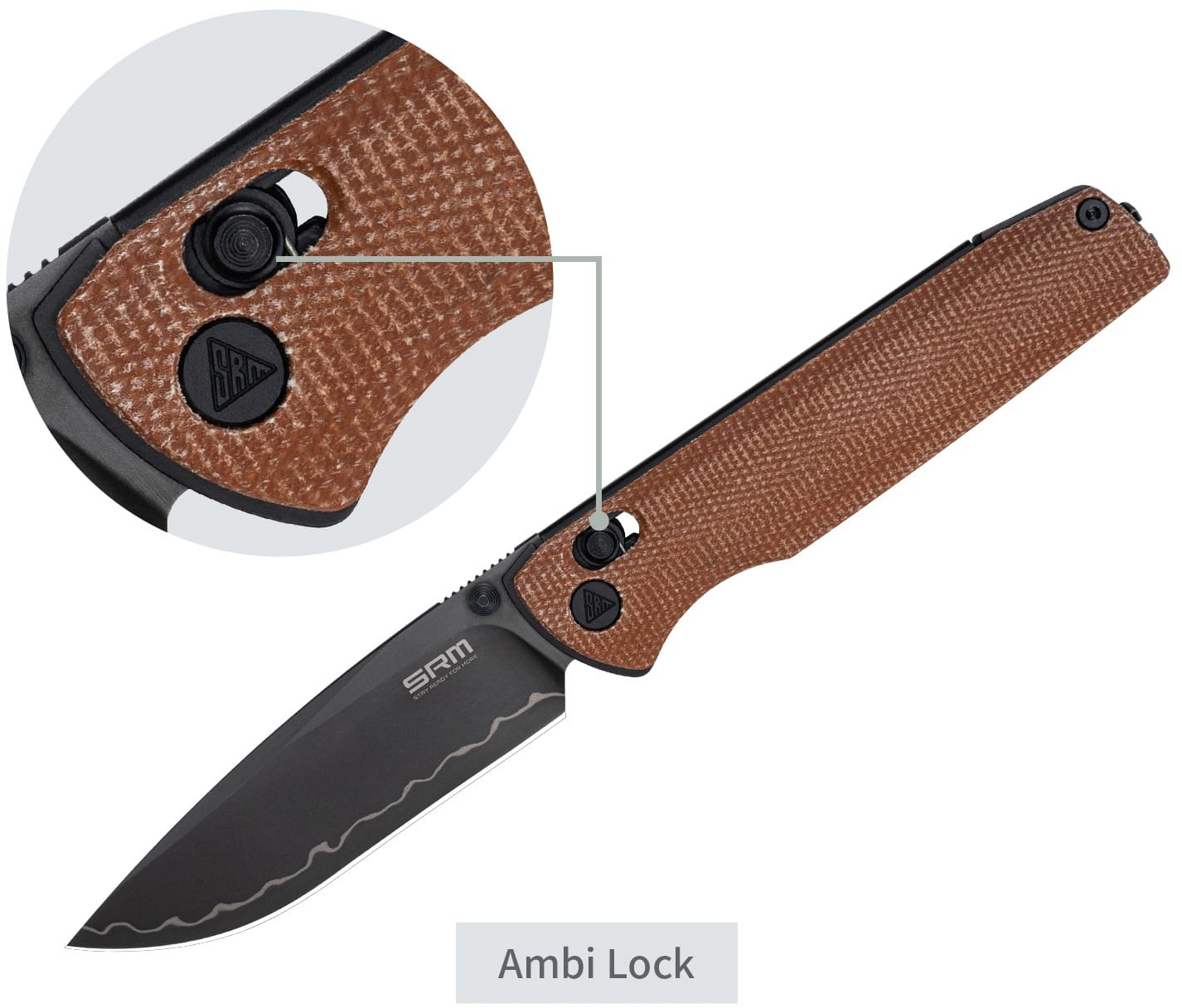 Нож складной туристический SRM Terrier (9.3 см) 140Cr / Micarta коричневый (258L-MN2) фото6