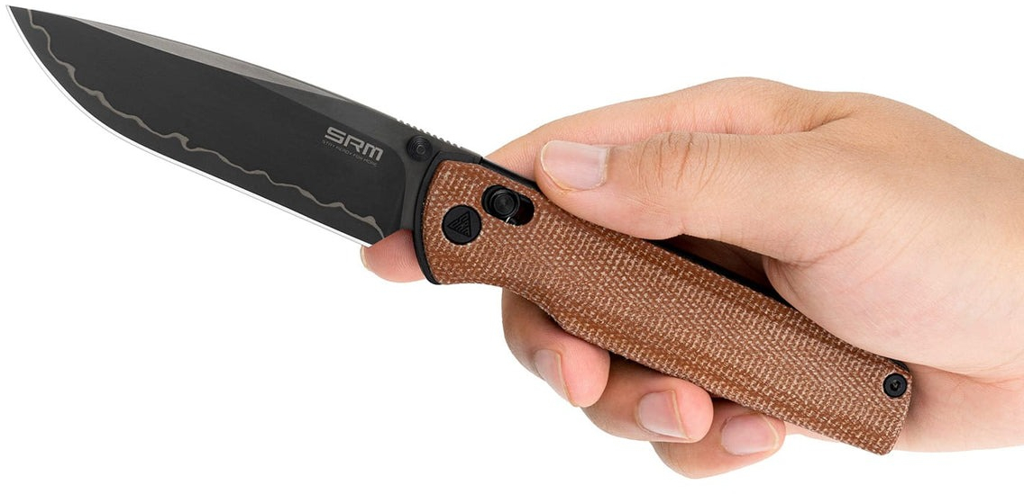 Нож складной туристический SRM Terrier (9.3 см) 140Cr / Micarta коричневый (258L-MN2) фото7