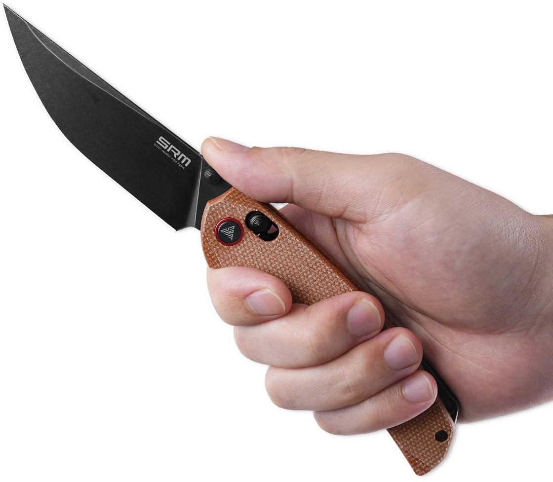 Нож складной туристический SRM Asika (8.8 см) 14C28N / Micarta коричневый (411L-MN) фото