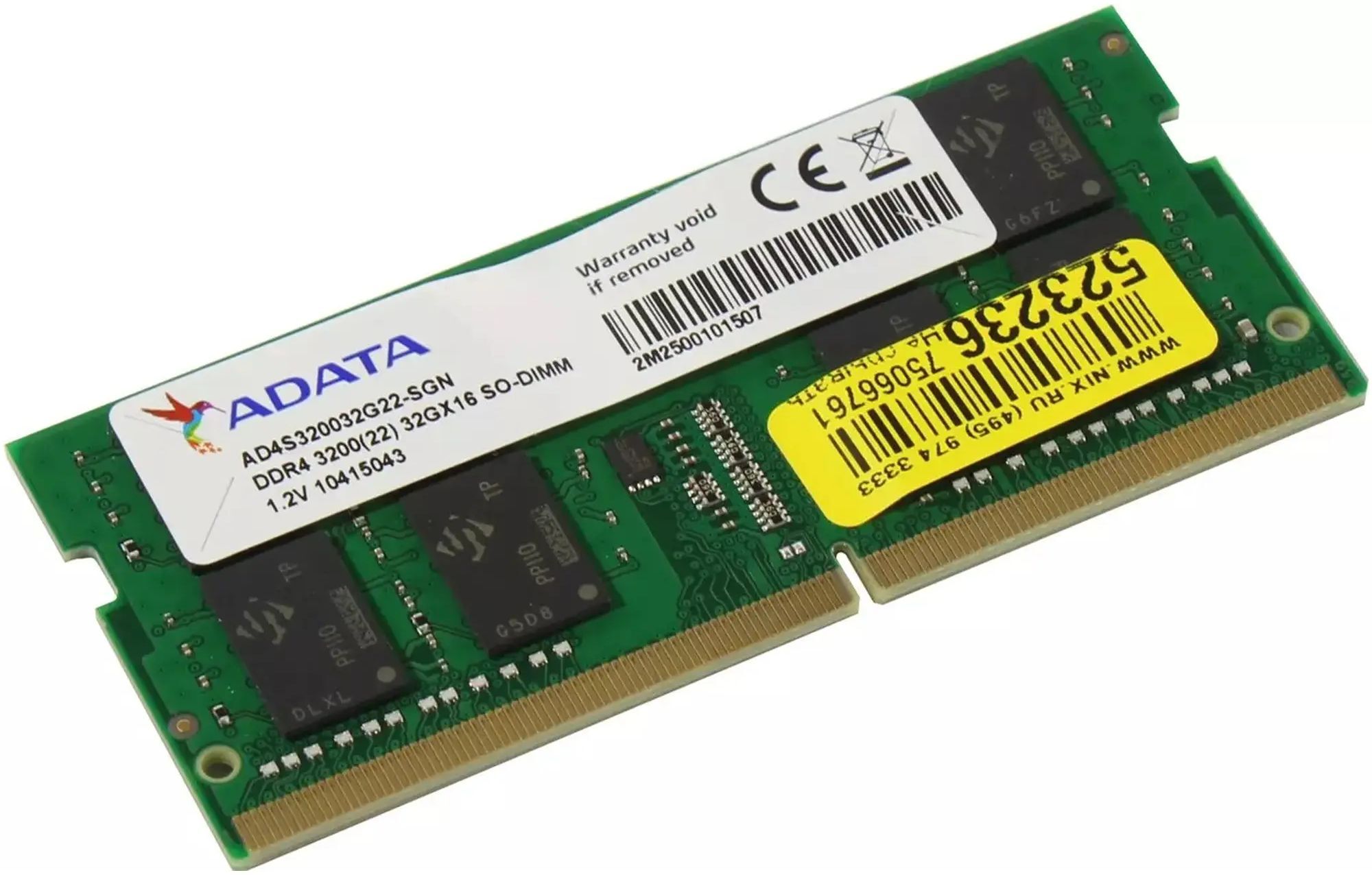 Пам'ять для ноутбука ADATA DDR4 3200 32GB SODIMM (AD4S320032G22-SGN) фото