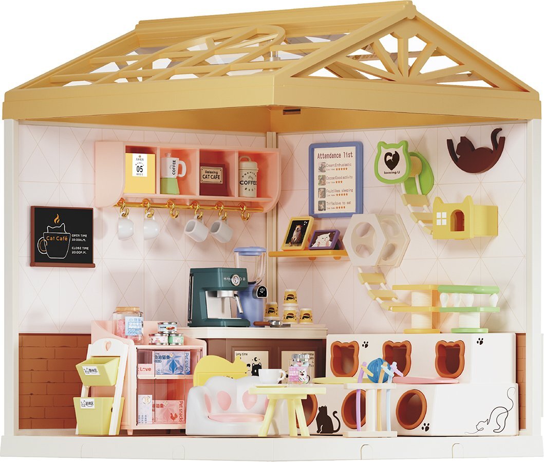 Конструктор-румбокс Mini House серии Интерьер – Котокафе (свет) (8007) фото3