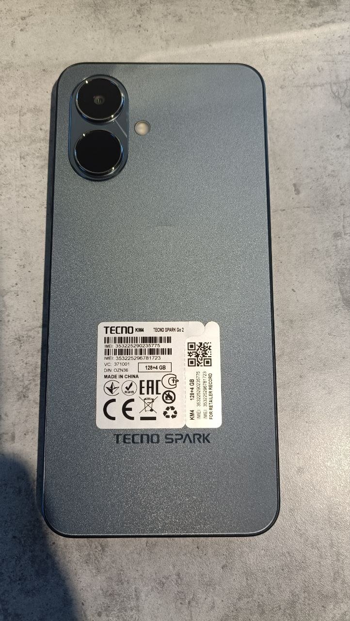 Смартфон TECNO Spark Go 2 (KM4) 4/128Gb Ink Black (4894947089558) фото2