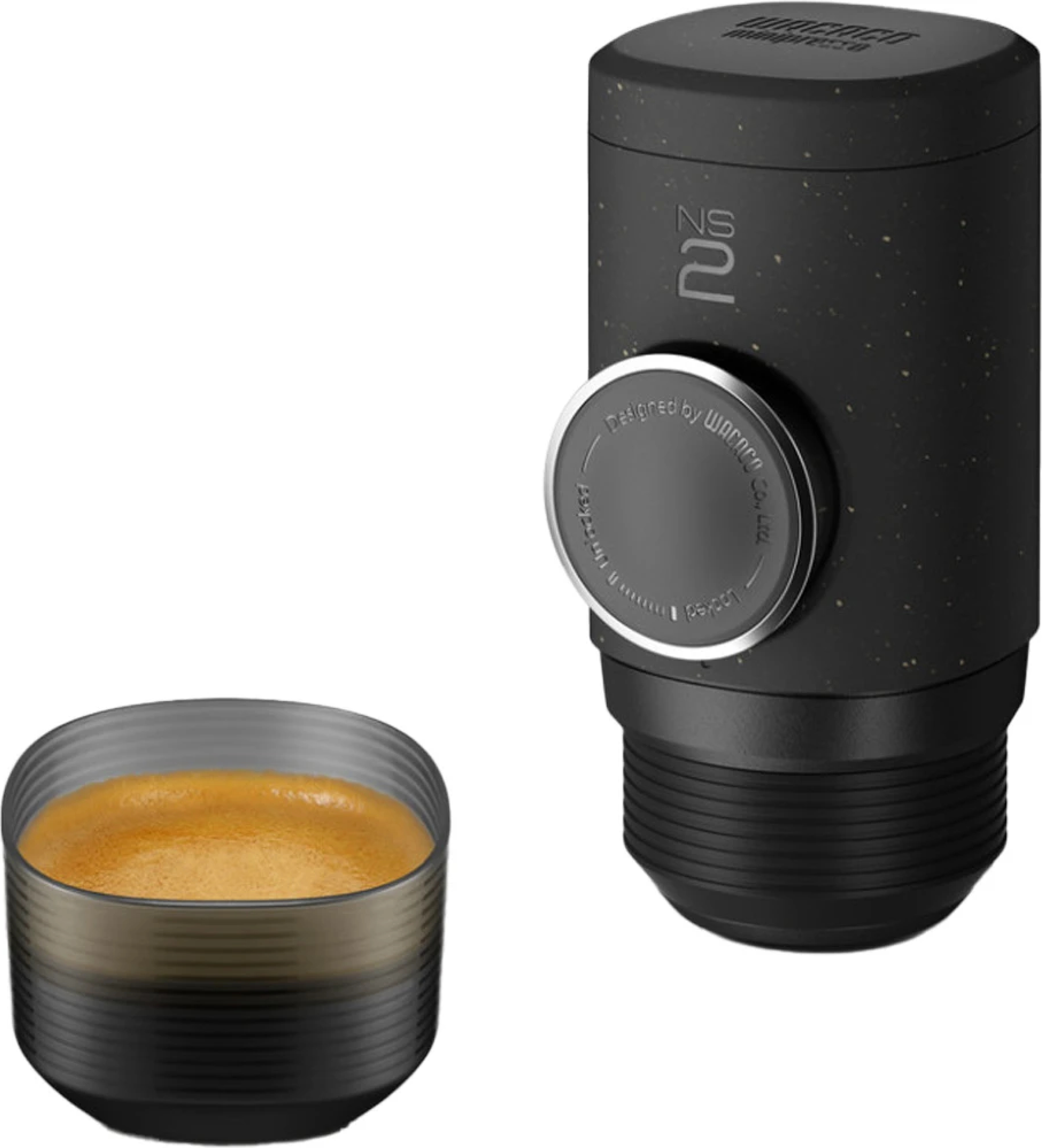 Портативна еспресо-кавоварка Wacaco Minipresso NS2, механічна, для капсул, чорний (WMININS2BL) фото