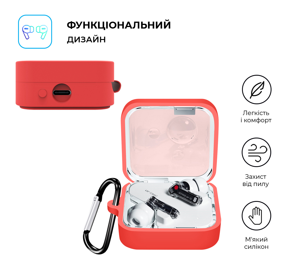 Чехол ArmorStandart Hang Case для Nothing Ear (2) Red (ARM75398) фото2