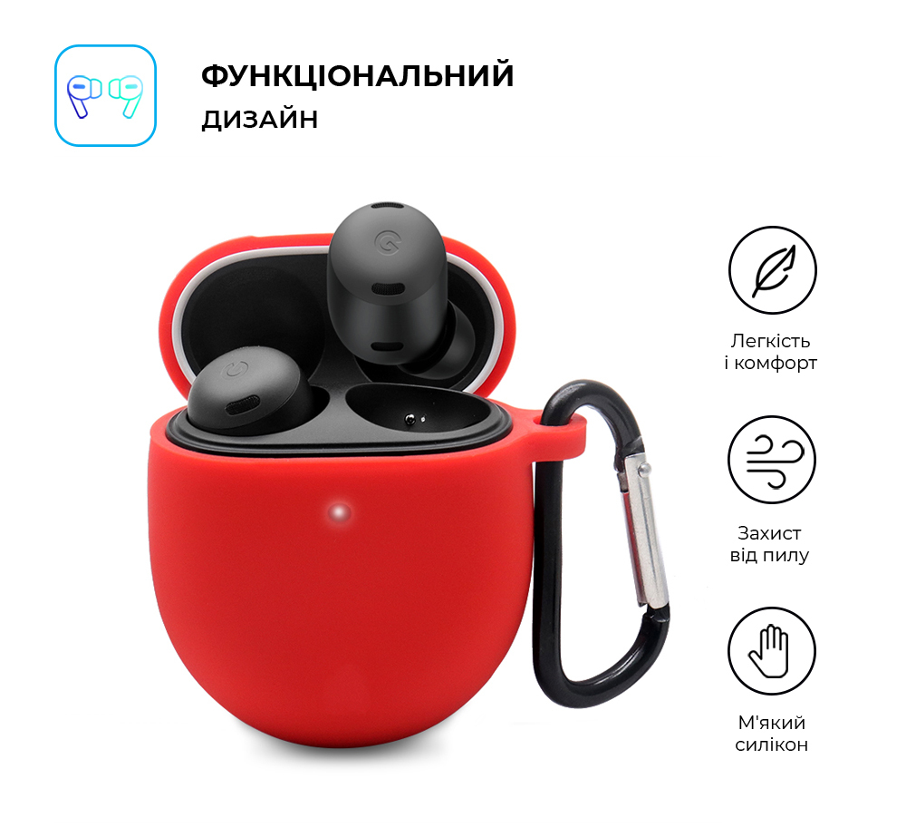 Чехол ArmorStandart Hang Case для Google Pixel Buds Pro Red (ARM75405) фото2