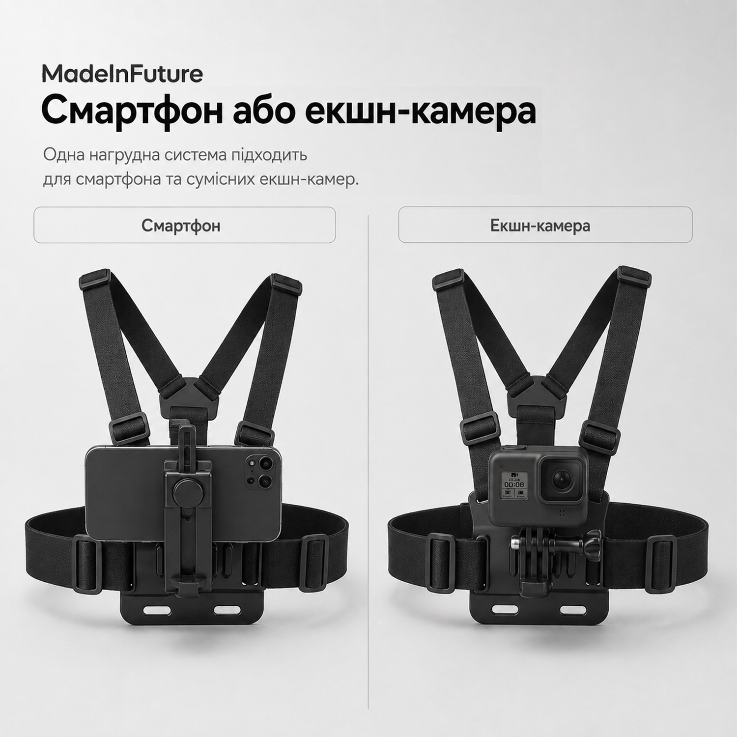 Тримач для смартфону нагрудний MadeInFuture TC-70 Black (MIF91914) фото3