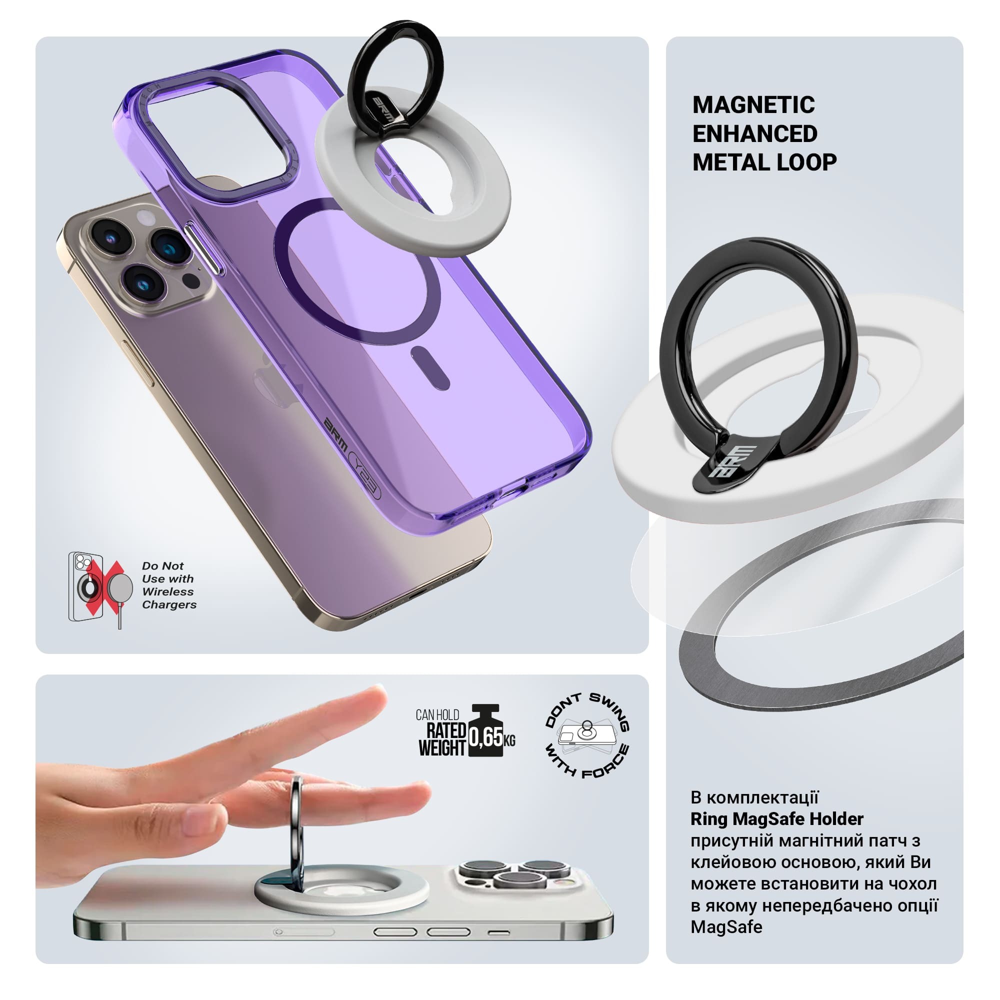 Тримач ArmorStandart Ring MagSafe Holder White (ARM70585) фото4