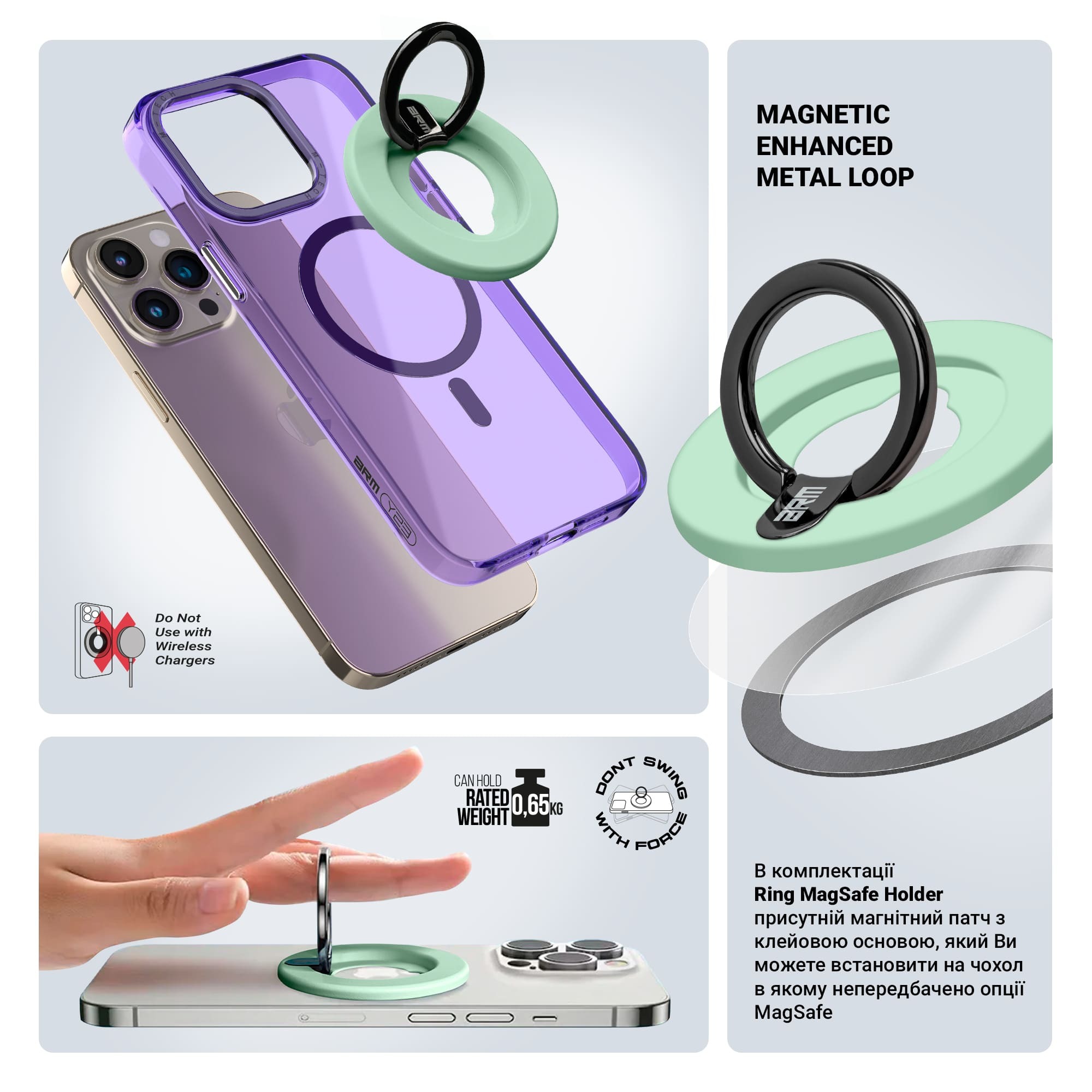 Тримач ArmorStandart Ring MagSafe Holder Green (ARM70587) фото4
