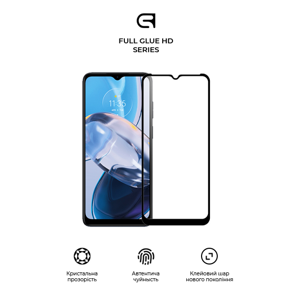 Защитное стекло ArmorStandart Full Glue HD для Motorola E22 Black (ARM67051) фото2