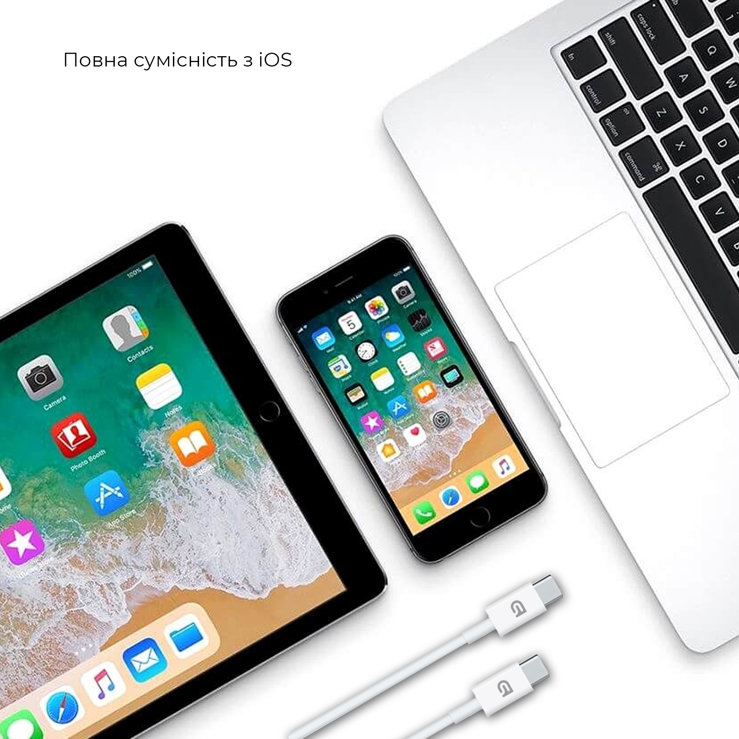 Кабель ArmorStandart ABMLL82 USB-C to USB-C Cable 2m white (ARM63474) фото3