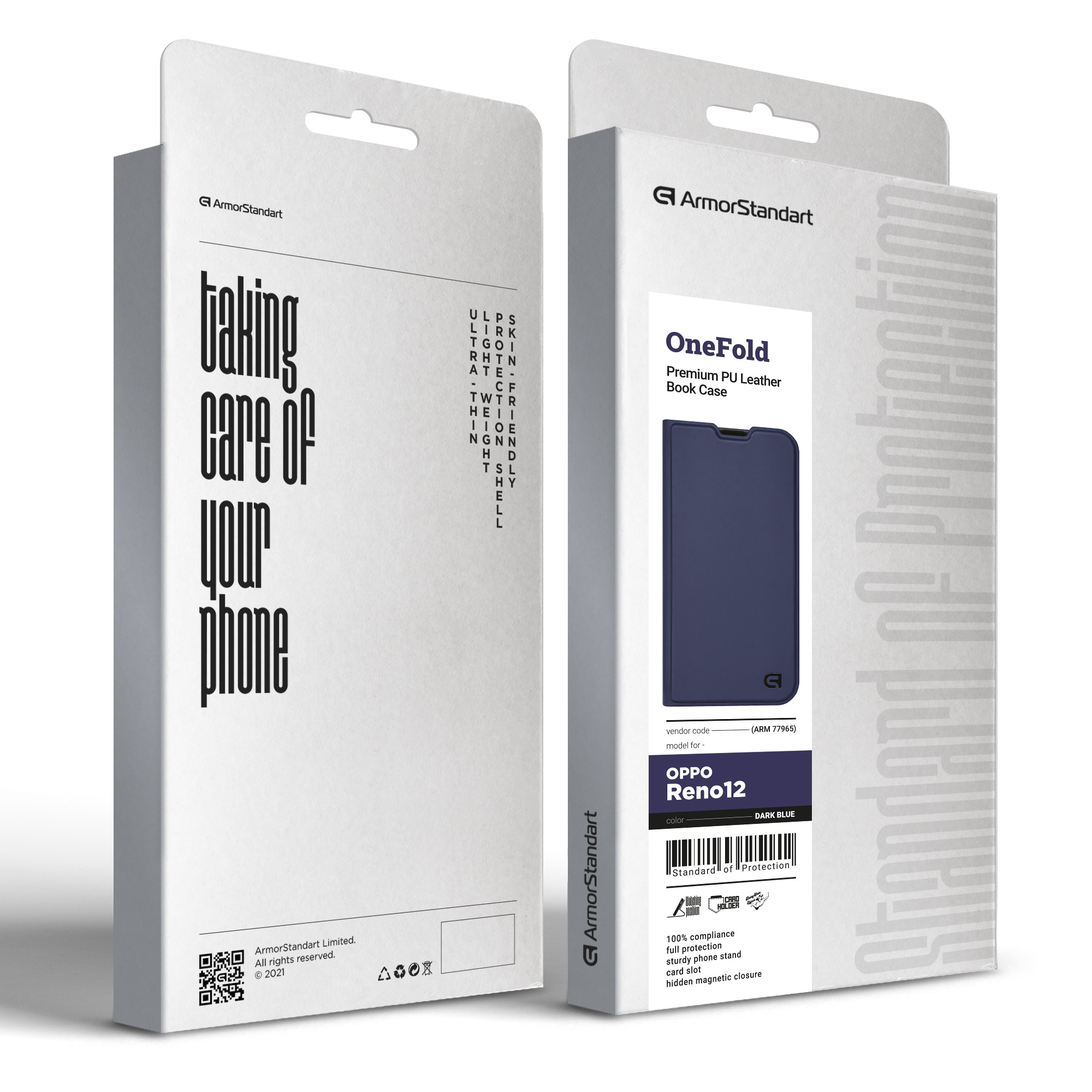 Чехол-книжка ArmorStandart OneFold Case для OPPO Reno12 Dark Blue (ARM77965) фото