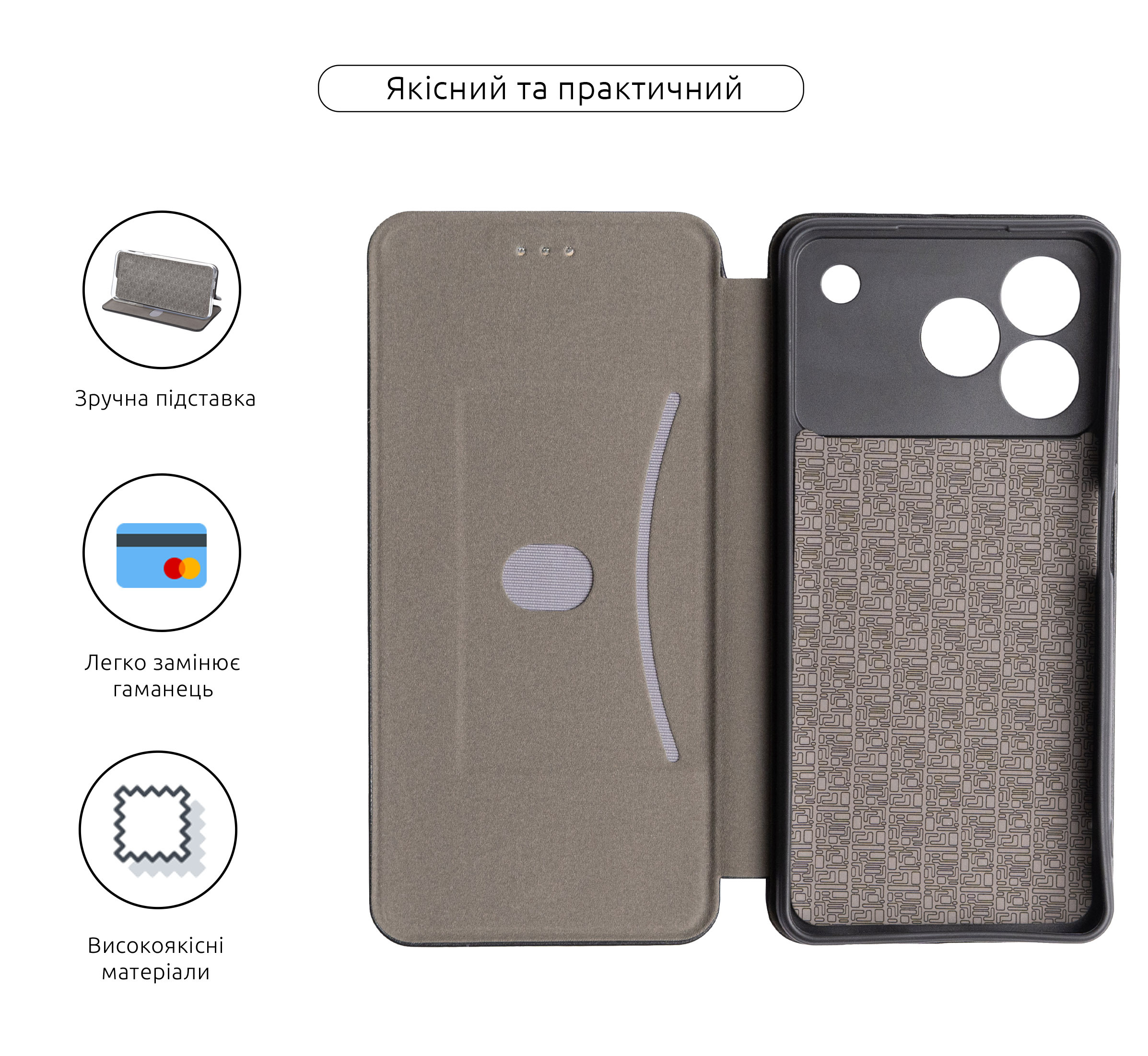 Чехол-книжка ArmorStandart G-Case для ZTE Blade A76 4G Black (ARM87530) фото3