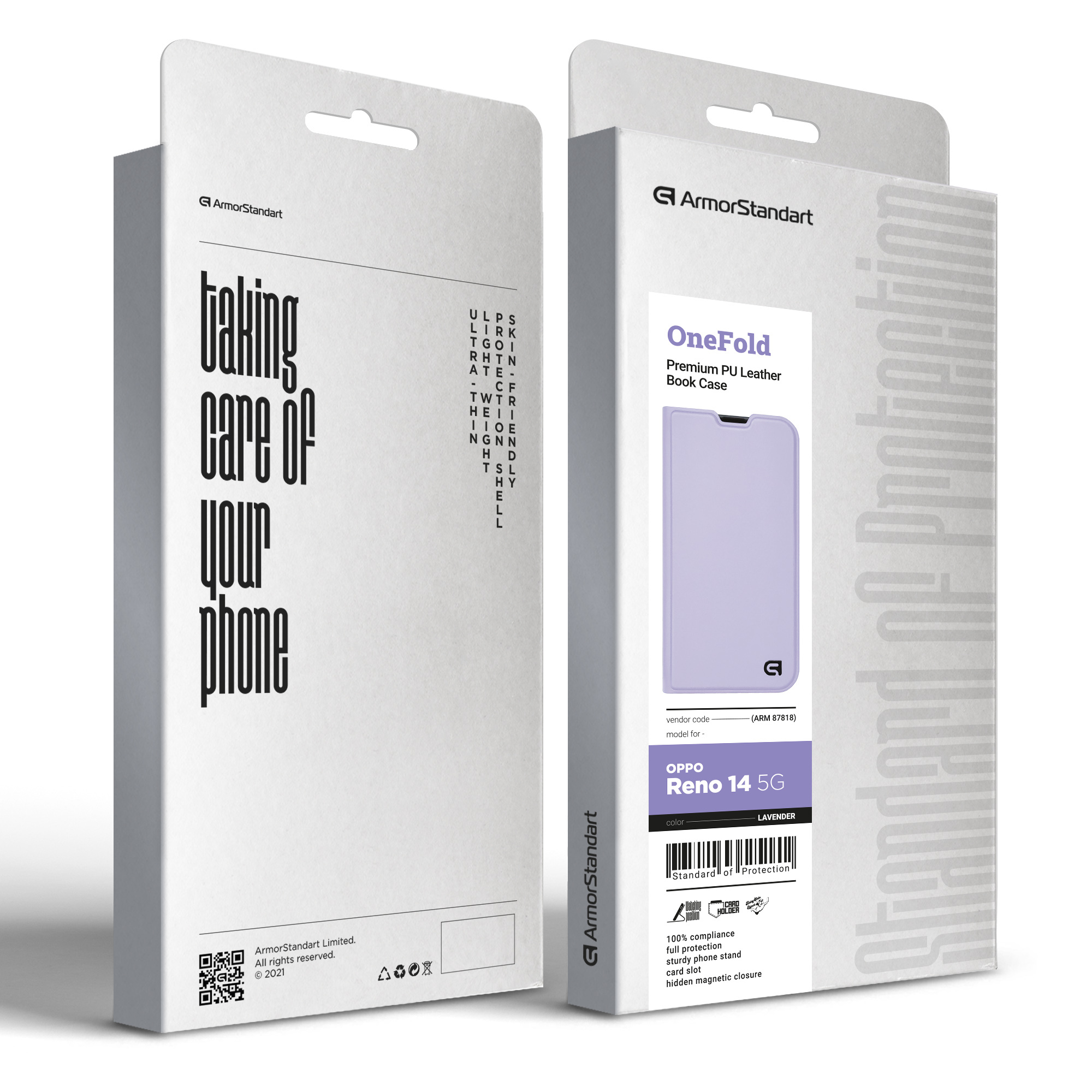 Чехол-книжка ArmorStandart OneFold Case для OPPO Reno14 5G Lavender (ARM87818) фото