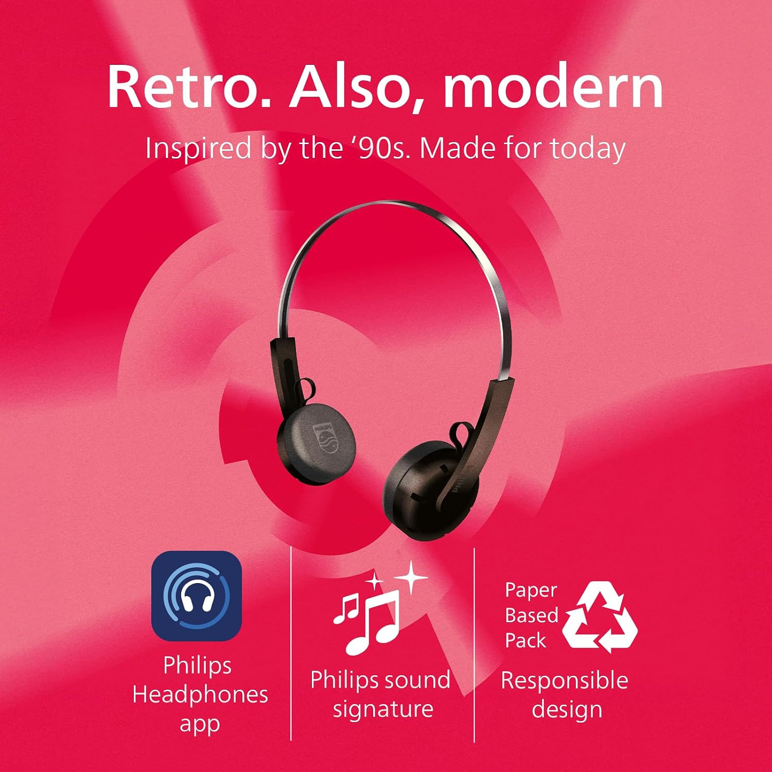 Наушники On-ear Philips TAH2000 BT 5.4, Wireless, Mic Черный (TAH2000BK/00) фото3