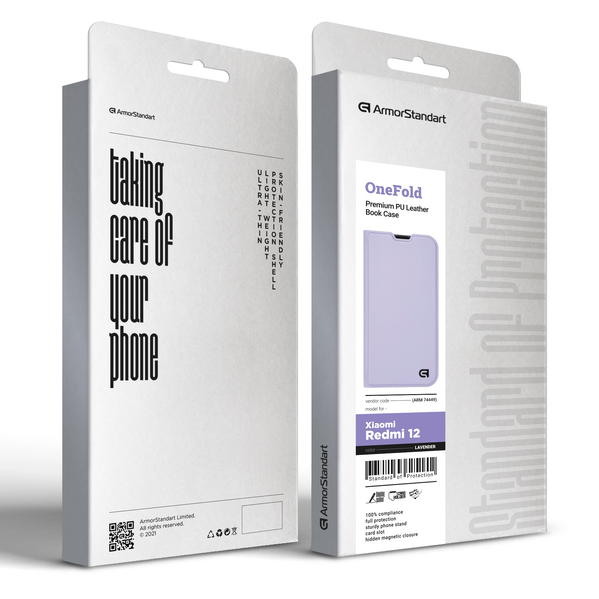 Чехол-книжка ArmorStandart OneFold Case для Xiaomi Redmi 12 4G Lavender (ARM74449) фото6