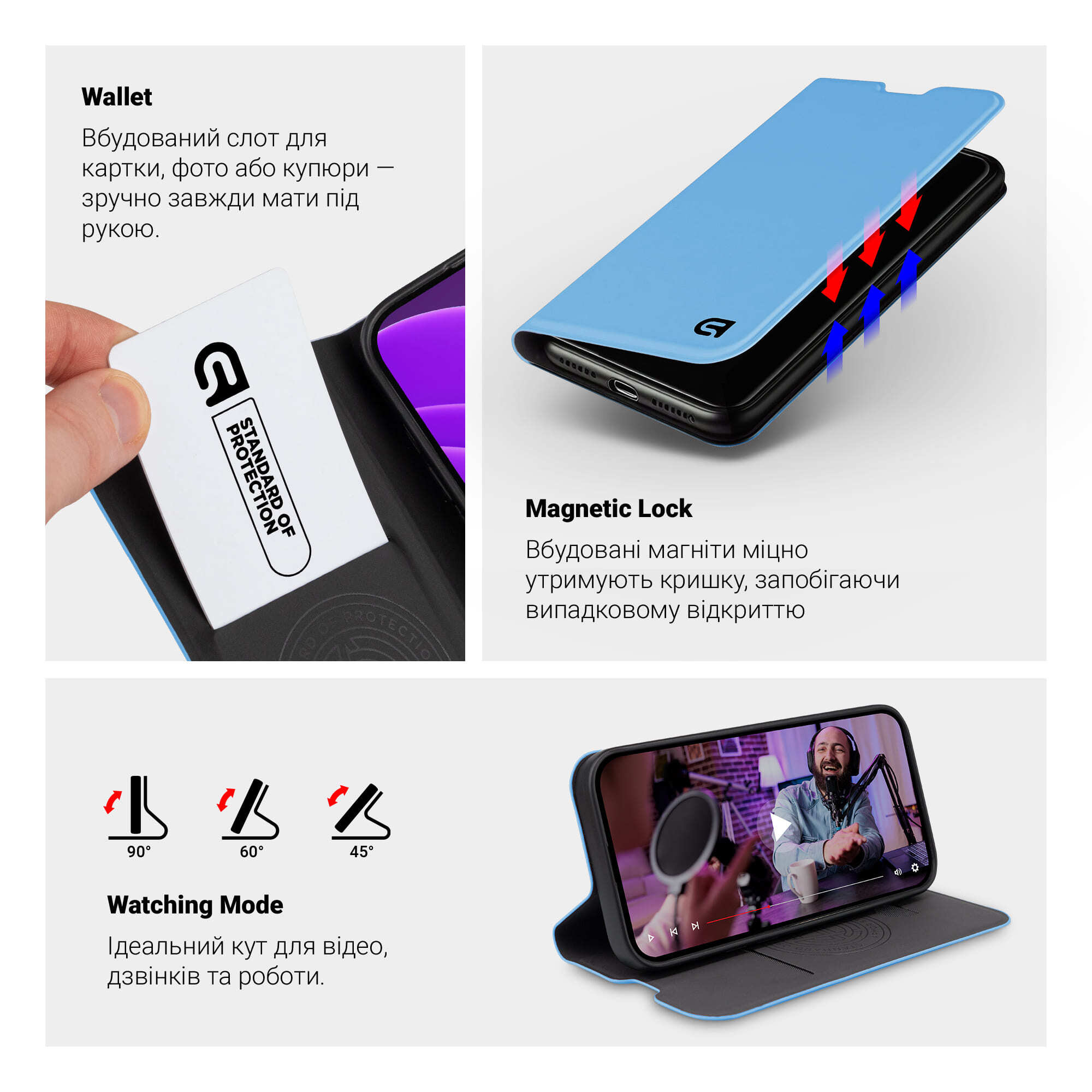 Чехол-книжка ArmorStandart OneFold Case для ZTE Blade A75 4G Light Blue (ARM81672) фото