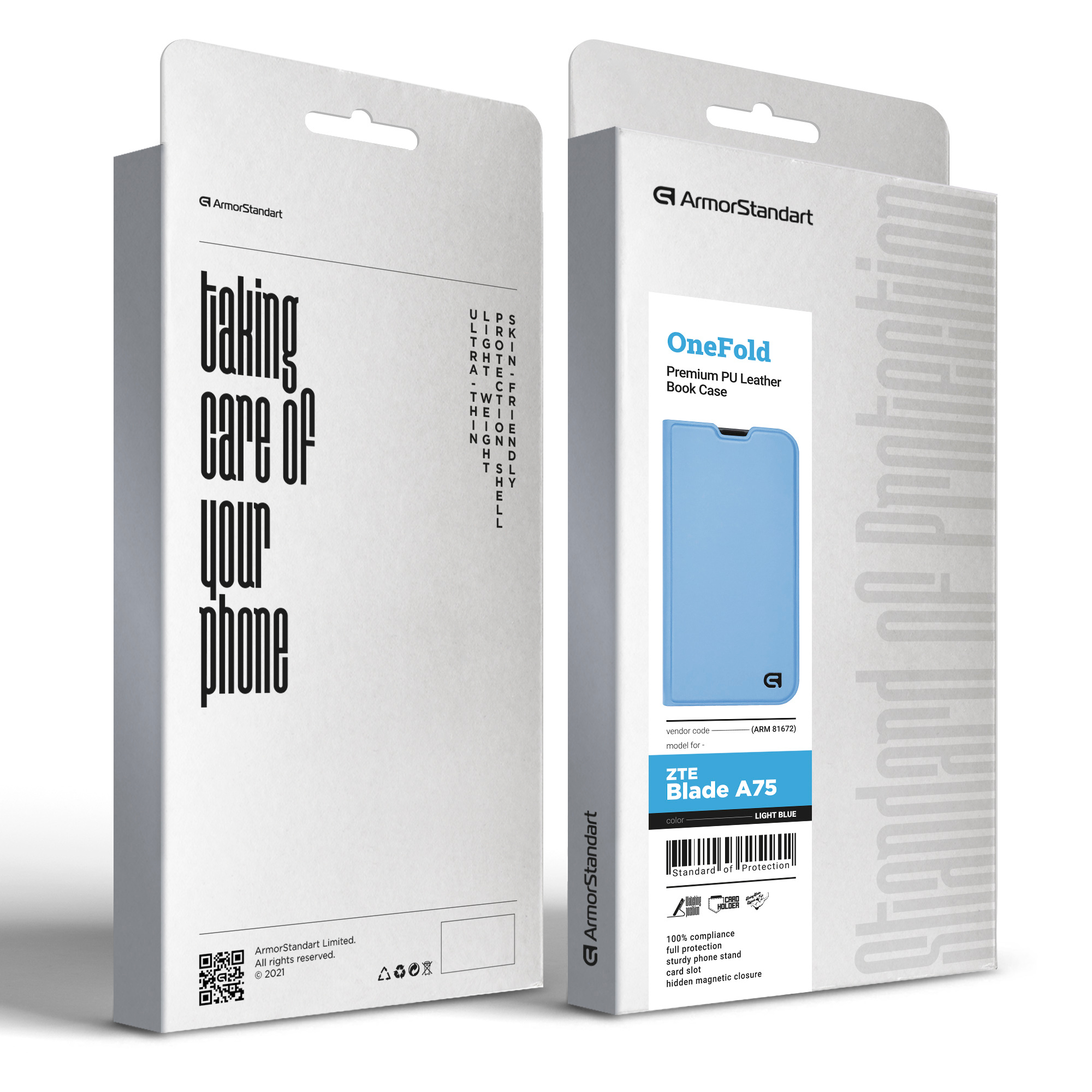 Чехол-книжка ArmorStandart OneFold Case для ZTE Blade A75 4G Light Blue (ARM81672) фото